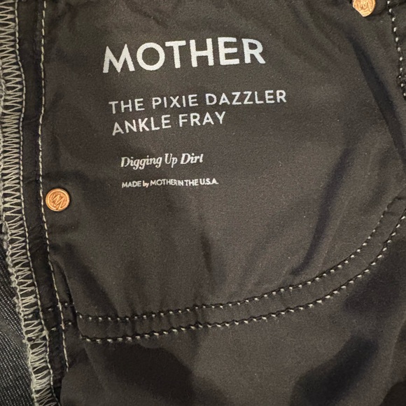 MOTHER THE PIXIE DAZZLE ANKLE FRAY jeans Digging up Dirt Size 29 - Picture 9 of 10